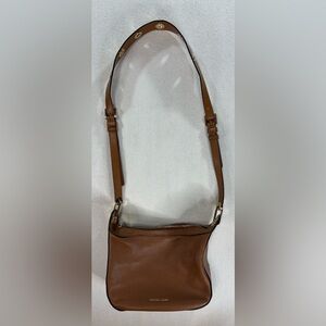 Michael Kors Brown Pebbled Leather Shoulder Bag Adjustable Grommet Strap Gold